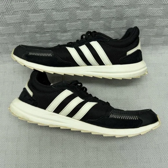 Adidas Shoes Womens Size 7.5 Black Canvas Athletic Sneakers Lace Up EH1859 - Picture 7 of 9